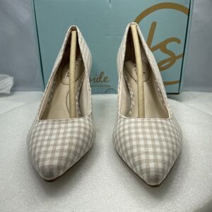 LifeStride Sevyn Pump, Natural Gingham, Women Size 7M Item#876